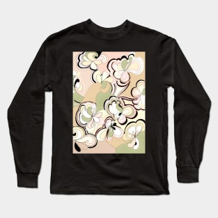 pastel geometric art deco design velvet Long Sleeve T-Shirt